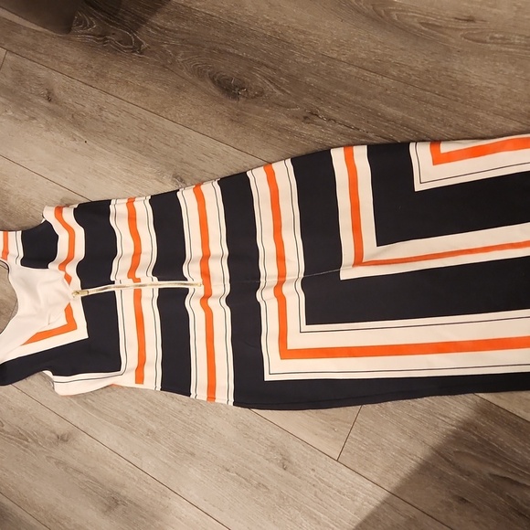 H&M Black and White Sheath Dress Sleeveless Scoop Neck Midi - Picture 5 of 7